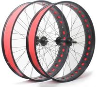 Jeu De Roues Fat Tire Bike 20/24/26X4,0" Jantes En Alliage D'aluminium Pour Vélos, Pneus Neige/Plage, Boulonnés Sur Axe 135 Mm/195 Mm, Moyeux 36H, Frein À Disque, Pour Roue Libre Rotative 7-10S,26inch