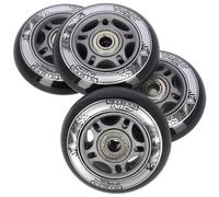 Jeu de roues noires enPolyuréthane72x24 + roulements ABEC9 NILS EXTREME