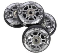 Jeu de roues noires enPolyuréthane76x24 + roulements ABEC9 NILS EXTREME