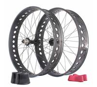 Jeu De Roues pour Fat Bike/Vélo Neige/Plage 26x4.0/4.9" Roues Avant Et Arrière À Frein À Disque Jantes en Aluminium 150 * 15mm/197 * 12mm Axe Traversant, Cassette 8-12 Vitesses, 36 Trous
