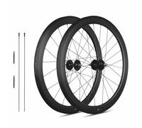 Jeu De Roues pour Vélo À Pignon Fixe 700C Roues Avant Et Arrière en Carbone De 50mm pour Vélo De Piste Jantes pour Freins À V, Moyeu À Axe Plein 100 * 9mm/120 * 10mm(1 Pair)