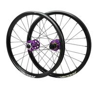 Jeu De Roues pour Vélo Pliable 20 Pouces 406 Jante BMX Frein À Disque Avant Arrière Roues Dégagement Rapide 100/135mm QR ， Cassette HG 7-12s(Purple)