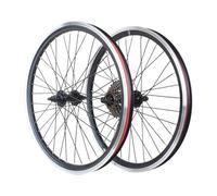 Jeu De Roues pour VTT 20'' Frein V-Brake Moyeu Avant 93mm Frein V-Brake/à Disque/à Étrier Moyeu Arrière 135mm 36H pour 6-10 Vitesses Rotary(A Pair wtih Freewheel)