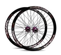 Jeu De Roues VTT 26/27,5in Jantes en Alliage D'aluminium Roues Avant Et Arrière Frein À Disque Dégagement Rapide 32H Moyeux pour 7/8/9/10/11/12 Vitesses(Black-Pink,27.5IN)