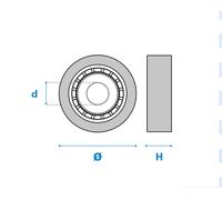 Jeu de roulements à billes art. 557c, dimensions (mm):ø16/5 H5