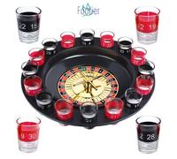 Jeu de roulette à boire pour fêtes-Drinking Roulette Set 16 verres numérotés noirs et rouges - Ensemble de jeu de roulette robuste
