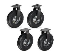 Relaxdays Set roulettes fixes et pivotantes 3.00-4
