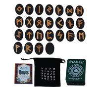 Jeu de runes de sorcière - runes vikings, runes de méditation avec manuel et étui | Ensemble de jeux de divination de runes mythologiques, runes en bois de 25 pièces pour débutants, divination, M