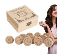 Jeu de runes de sorcières en bois - Runes en bois de prédiction de 3,9 x 0,8 cm │ Jeu de runes de sorcières gravées pour la divination │ Jeu de divination de runes nordiques en bois │ Runes nordiques