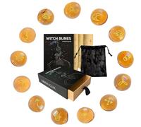 Jeu de Runes - Pierres de Sorcière | Outil Spirituel de Décoration avec Livre Guide et Sac pour Rituels et