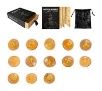 Jeu de Runes, Pierres Rituelles, Ornement Divinatoire avec Sac et Guide pour Débutants Rituels Paganisme Décor d'