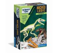 Clementoni - Jeu éducatif Archéo Ludic Vélociraptor - Kit fouille & squelette lumineux - Dès 7 ans