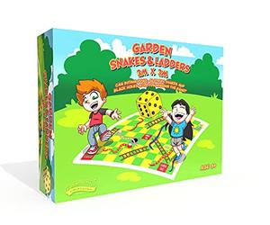 Jeu de Serpents Géants et Échelles - Tapis Grandeur Nature de 3 x 3 m avec dés gonflables - Amusement en Famille pour Enfants et Adultes, Comprend des piquets de Sol - Idéal pour Les fêtes de Jardin,