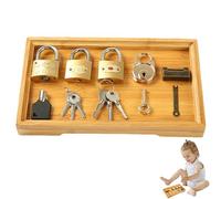 Jeu de serrure éducative, jouets avec clé, serrure et clé pour , jeu de jouets avec clé et serrure d'apprentissage en bois, jeu de serrure à clé, jeu de serrure