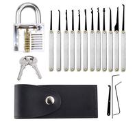 Jeu De Serrures Professionnel De 15 Pièces, Ensemble D’outils D’extraction De Clés Avec Cadenas D’entraînement Transparent