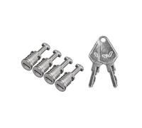 Jeu de serrures universelles pour barres de toit compatibles avec Menabo Tiger Delta Avia Professional - Lot de 6 serrures en acier - 4 serrures et 2 clés - Argenté
