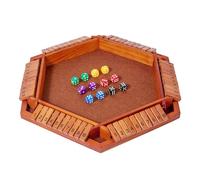 Jeu de Shut The Box pour 6 Joueurs, Jeu de Société Classique en Bois avec Dés, Plateau Traditionnel à Double Volet pour Enfants et Adultes, Divertissement en Famille et Entre Amis