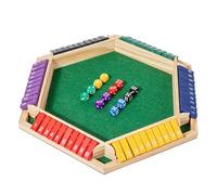 Jeu de Shut The Box pour 6 Joueurs, Jeu de Société Classique en Bois avec Dés, Plateau Traditionnel à Double Volet pour Enfants et Adultes, Divertissement en Famille et Entre Amis