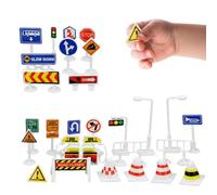 Jeu de signaux routiers et panneaux de signalisation routière en polypropylène pour petits pieds, jouet de sécurité pour fêtes, fêtes, maison, salon, Halloween, Pâques, jardin