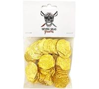 Jeu de soci t Pirates des Sept Mers, pi ces de monnaie en m tal brillant et dor - Jeux et f tes - 100 jetons
