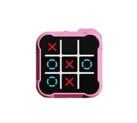 Jeu de société 3 en 1 Tic Tac Toe - Jouet interactif multifonction familial - Puzzle portable pour enfants - Jeu de voyage éducatif parent-enfant (rose)