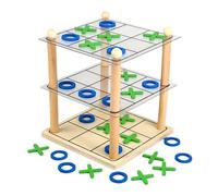 Jeu de société 3D pour, activités éducatives stratégiques - Lignes en Bois - pour Noël, Halloween, réunions, réunions, Voyages