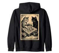 Jeu de société Amusant avec Chats stratégiques Style Vintage Sweat à Capuche