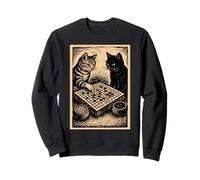 Jeu de société Amusant avec Chats stratégiques Style Vintage Sweatshirt