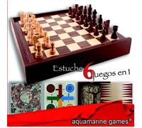 Aquamarine Case 6 In 1 Board Game Doré