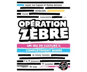 Jeu de société Big Moustache Opération Zèbre jeu d'ambiance 2-12 joueurs 30 min 14+ ans noir avec accents rose et cyan