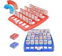 Jeu de Société Classique, Jeu de Devine Qui Je suis, Jeu de Société pour Enfants en Famille, Qui Est-Ce, Jeu de Devinettes Raisonnement Cartes à Deviner Jeu Jouet, pour Enfants (Bleu)