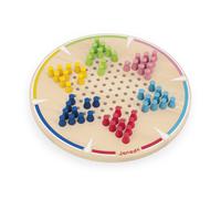 Janod - Mes Premières Dames Chinoises - 1 Plateau en Bois + 60 Pions Colorés - 2 à 6 Joueurs - Jeu de Société Classique pour Enfant Dès 5 Ans
