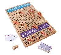 Jeu De Société De Course De Chevaux - Jeux De Société De Course De Jouets en Bois, Jeu De Course De Pur-Sang | Jeu Familial avec Dés Et Cartes De Chevaux Durables, Jeux De Fête Amusants sur Tout Le