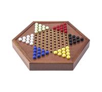 Jeu de société de Dames Chinoises en Bois avec 72 Couleurs Chess | Billes de verre de style pétale 16 mm Jeux de stratégie