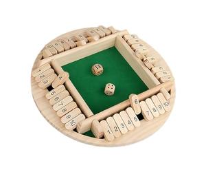 Jeu de société de dés classique : fermé en bois, tableau éducatif | Module d'apprentissage des mathématiques, activité de participation en classe, plaisir lors d'un anniversaire, soirée