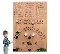 Jeu De Société De Dés De Baseball - Défi De Comptage Classique en Bois, Ensemble De Jeu en Marbre De Verre | Divertissement Éducatif Familial pour Les Fêtes De Fin D'année, avec Plateau De Sportif