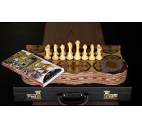 Jeu de Société de Luxe - Plateau Réversible Échecs & Backgammon - Marqueterie Persane Khatamkari - pour Collectionneurs & Amateurs d’Art - Idée Cadeau Élégante - Jeu Adulte (Shabahang, Multi)