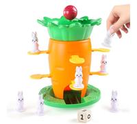Jeu De Société D'Équilibre,Jouets de Table en Forme de Tour de Carotte avec 8 Figurines de Lapin | Jouet à Empiler | Pour l'École, la Salle de Classe, les Fêtes, à Partir de 3 Ans, Garçons et