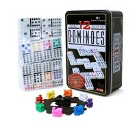 Jeu de société éducatif - Dot Domino - Double 12 - 91 pièces - Mélamine - Couleurs vives