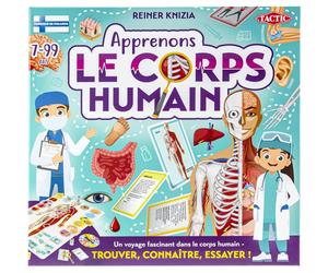 Jeu de société éducatif Tactic Apprenons le corps humain 7+ Anatomie coloré turquoise/pourpre/jaune