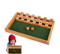 Jeu de société en bambou - Boîte fermée, numérotation 12 pièces, jeu de dés pour adultes, activité éducative, stratégie logique, loisirs familiaux, jouets classiques, divertissement intérieur, créatif