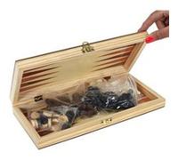 Jeu de Société en Bois "3 en 1" 29cm Naturel NC G