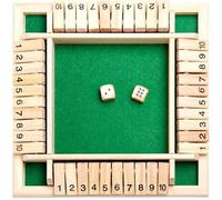 Jeu de société en bois 4-Way Shut The Box - Grand jeu intelligent pour l'apprentissage des nombres