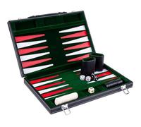 Jeu de société - ENGELHART - Backgammon 38 cm de luxe - Feutre et Simili Cuir - 2 gobelets et 4 dés - Mixte