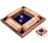 Jeu de société - ENGELHART - Shut The Box - Jeu en bois écologique - 2 à 4 joueurs - À partir de 6 ans