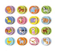 Jeu de société - EVEIL MONTESSORI - Memory wood - animaux - 32 pièces - Multicolore - 2-4 joueurs