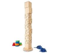Jeu de societe geant en bois : tour de pise xxl de 65 cm de haut avec 12 palets G