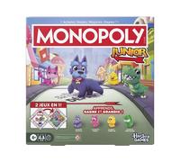 Jeu de société Hasbro Monopoly Junior 2-en-1 plateau réversible 2-4 joueurs 4+ Multicolore