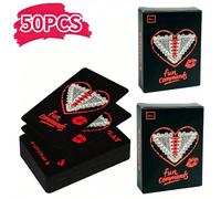 Jeu de société interactif, 50 cartes d'instructions amusantes, cartes de défi pour soirée romantique, outil de réchauffement de la relation de couple, jeu de société pour la Saint-Valentin/anniversair