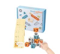 Jeu de société | Jouet en Bois interactif pour Apprendre l'alphabet et l'orthographe | Jeu d'association de Lettres et de Blocs - pour garçons Filles Noël Nouvel an intérieur Maternelle